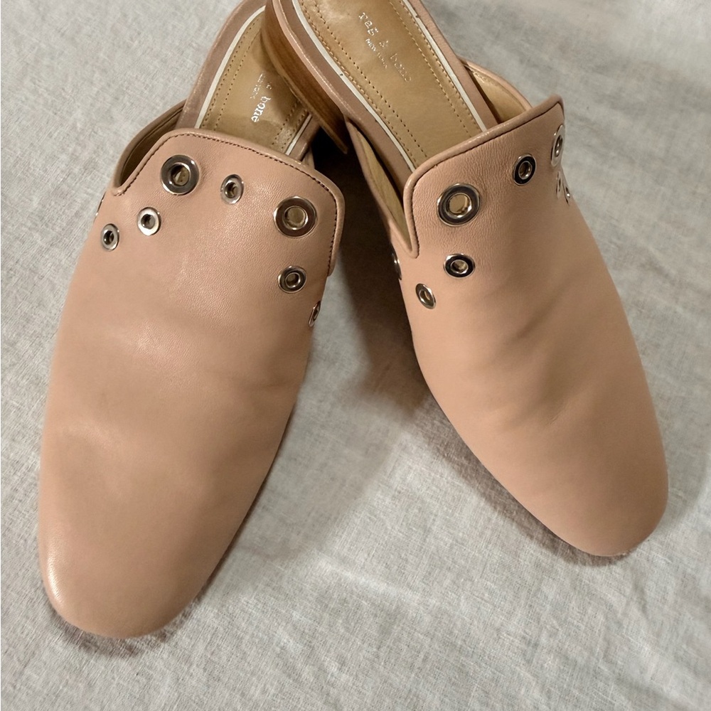 Rag & Bone Nude Grommet Mules